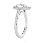 Pear-Shaped Lab Grown Diamond Halo Engagement Ring