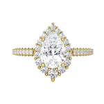Pear-Shaped Lab Grown Diamond Halo Engagement Ring