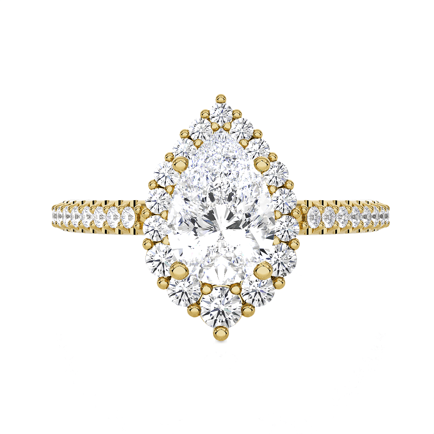 Pear-Shaped Lab Grown Diamond Halo Engagement Ring