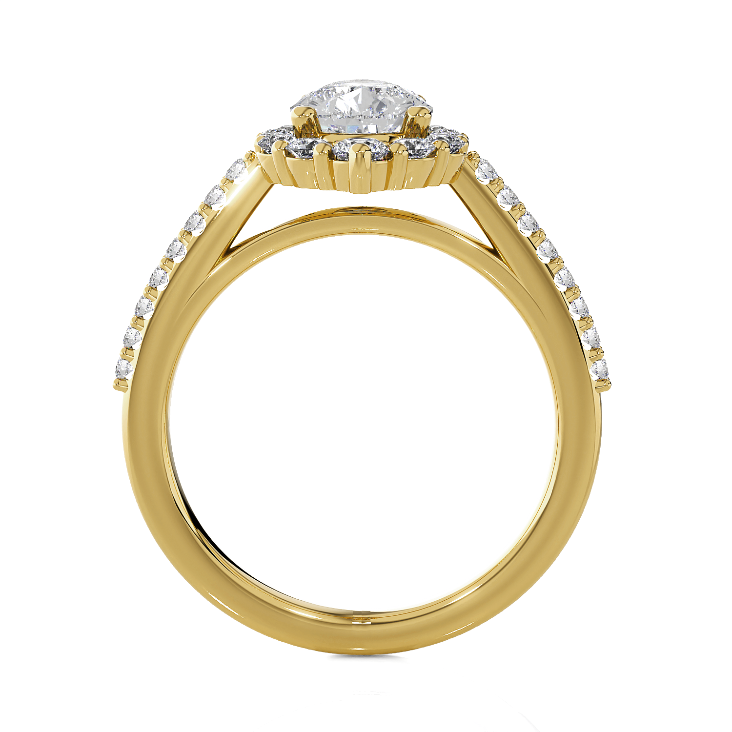 Pear-Shaped Lab Grown Diamond Halo Engagement Ring
