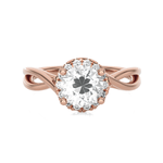 Round Lab Grown Diamond Halo Engagement Ring