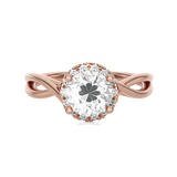 Round Lab Grown Diamond Halo Engagement Ring