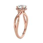 Round Lab Grown Diamond Halo Engagement Ring