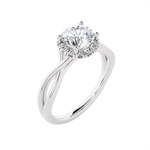 Round Lab Grown Diamond Halo Engagement Ring