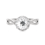 Round Lab Grown Diamond Halo Engagement Ring