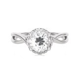 Round Lab Grown Diamond Halo Engagement Ring