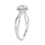 Round Lab Grown Diamond Halo Engagement Ring