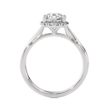 Round Lab Grown Diamond Halo Engagement Ring