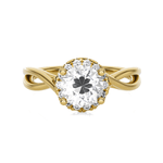 Round Lab Grown Diamond Halo Engagement Ring