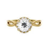Round Lab Grown Diamond Halo Engagement Ring