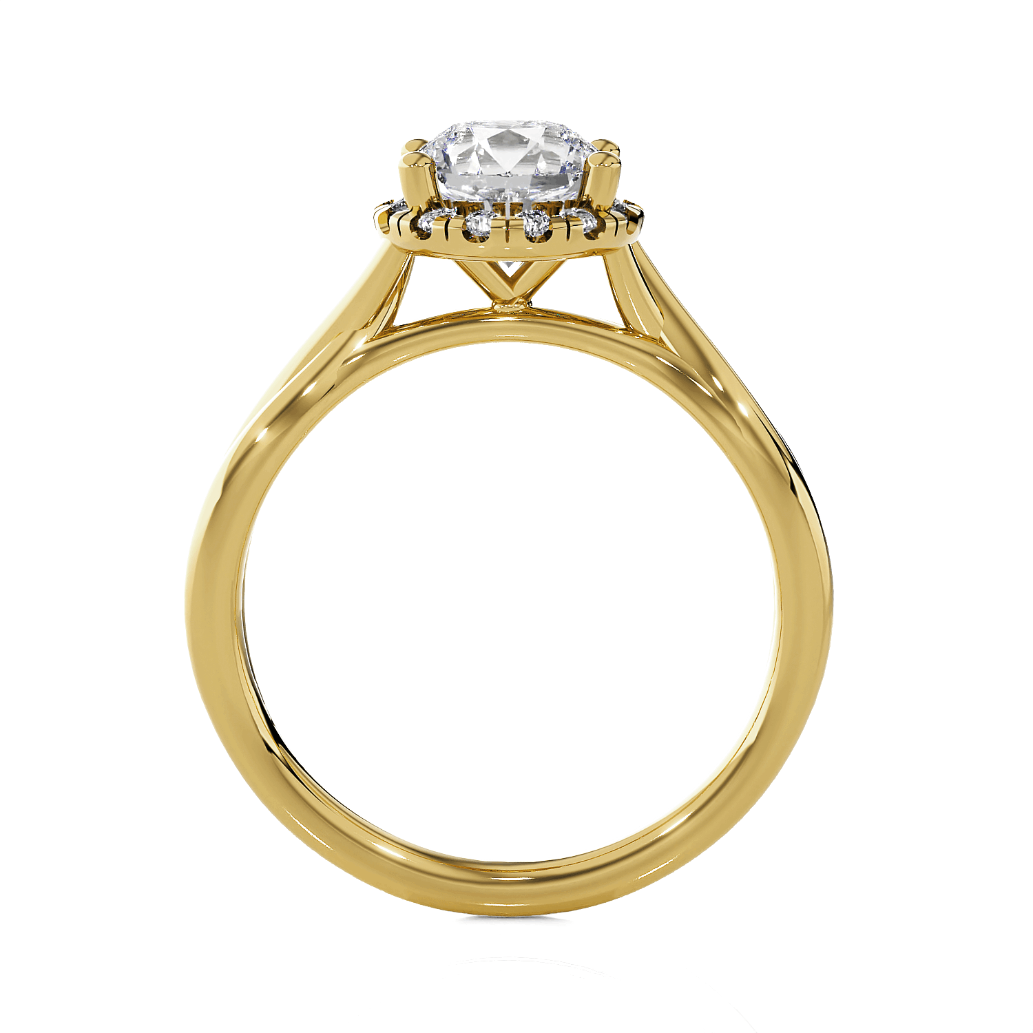 Round Lab Grown Diamond Halo Engagement Ring