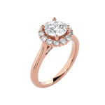 Round Lab Grown Diamond Halo Engagement Ring