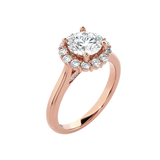 Round Lab Grown Diamond Halo Engagement Ring