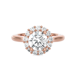 Round Lab Grown Diamond Halo Engagement Ring