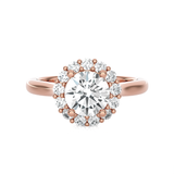 Round Lab Grown Diamond Halo Engagement Ring