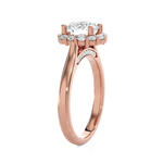 Round Lab Grown Diamond Halo Engagement Ring