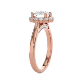 Round Lab Grown Diamond Halo Engagement Ring