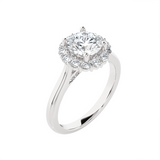 Round Lab Grown Diamond Halo Engagement Ring