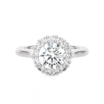 Round Lab Grown Diamond Halo Engagement Ring