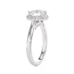 Round Lab Grown Diamond Halo Engagement Ring