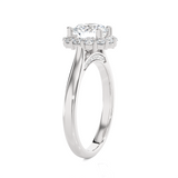 Round Lab Grown Diamond Halo Engagement Ring