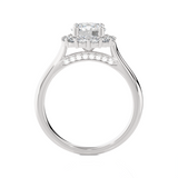 Round Lab Grown Diamond Halo Engagement Ring