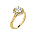 Round Lab Grown Diamond Halo Engagement Ring