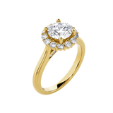 Round Lab Grown Diamond Halo Engagement Ring