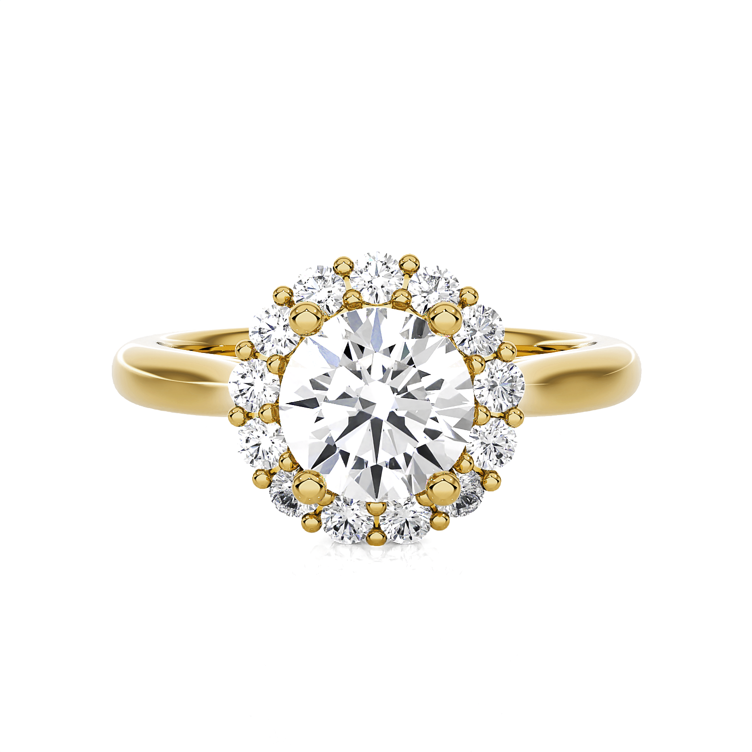 Round Lab Grown Diamond Halo Engagement Ring
