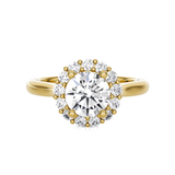 Round Lab Grown Diamond Halo Engagement Ring