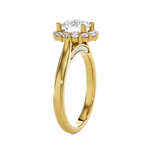 Round Lab Grown Diamond Halo Engagement Ring