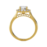Round Lab Grown Diamond Halo Engagement Ring