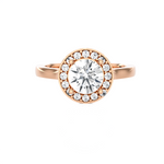 Round Lab Grown Diamond Halo Engagement Ring