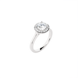 Round Lab Grown Diamond Halo Engagement Ring