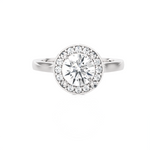Round Lab Grown Diamond Halo Engagement Ring