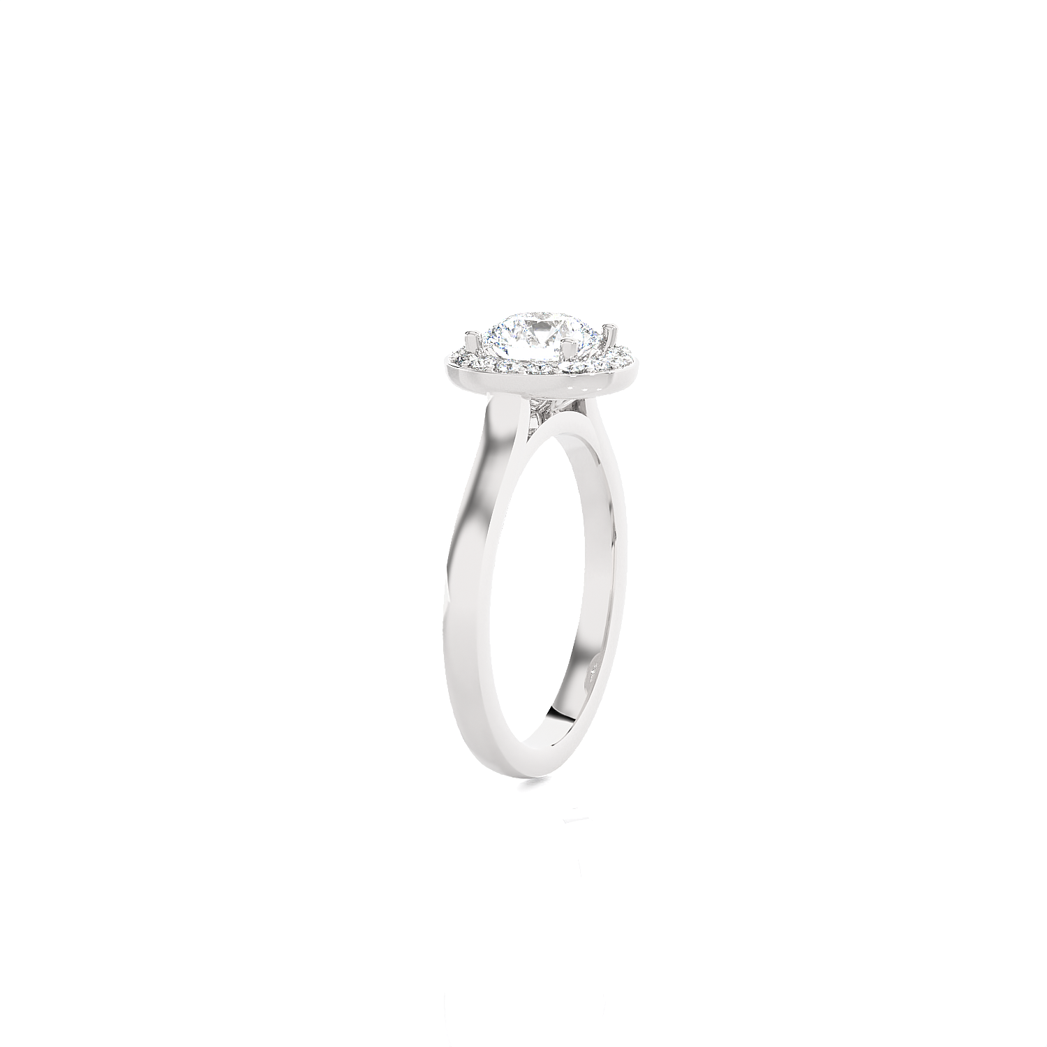 Round Lab Grown Diamond Halo Engagement Ring