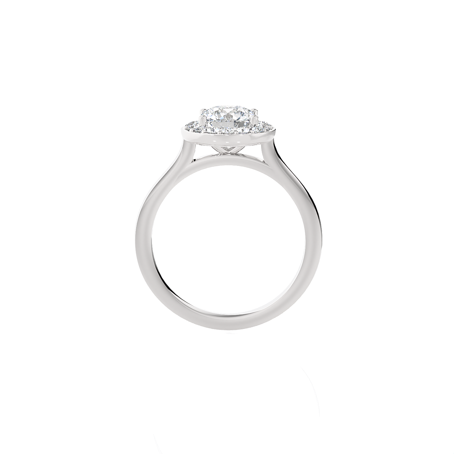 Round Lab Grown Diamond Halo Engagement Ring