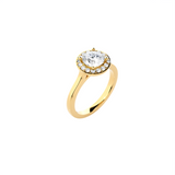 Round Lab Grown Diamond Halo Engagement Ring