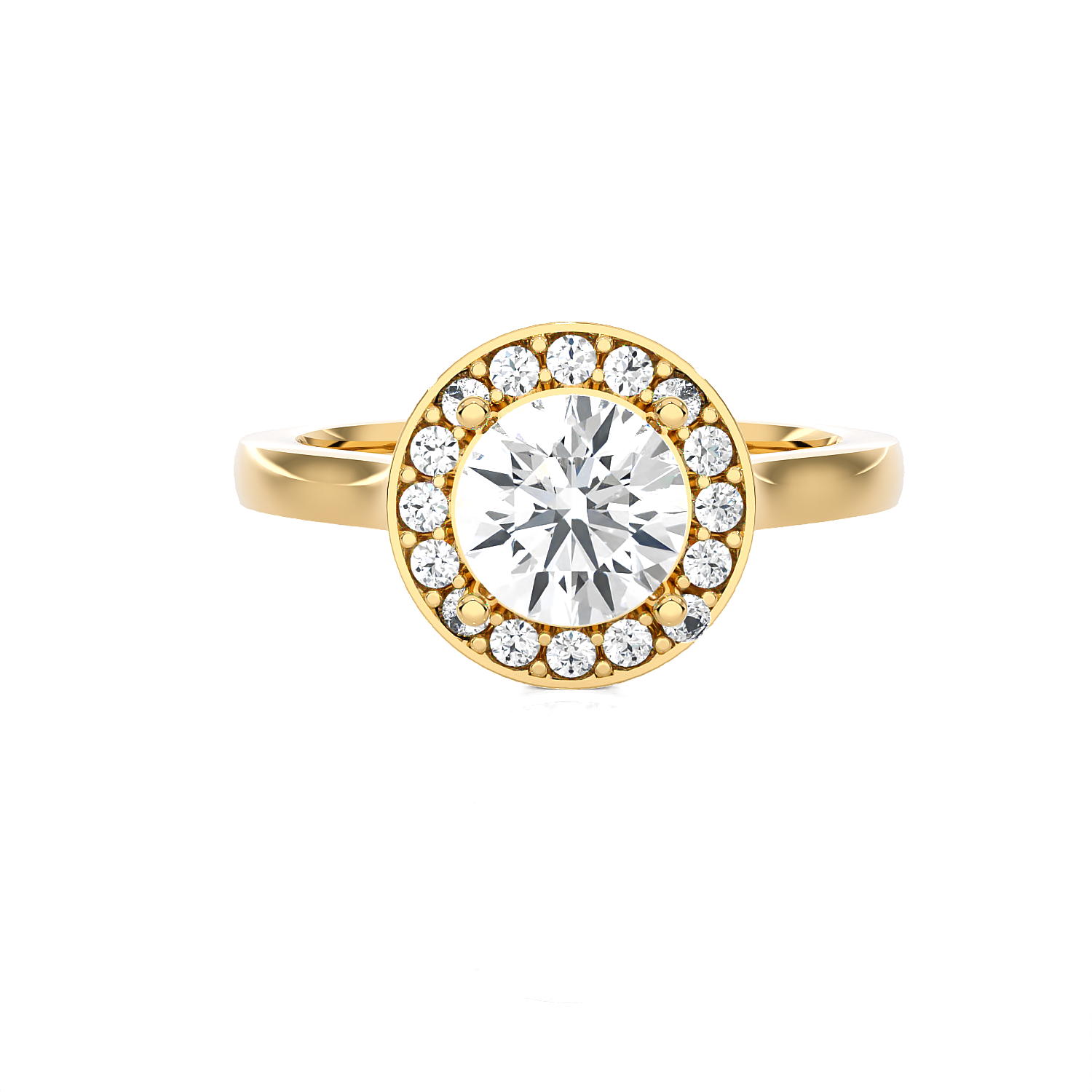Round Lab Grown Diamond Halo Engagement Ring