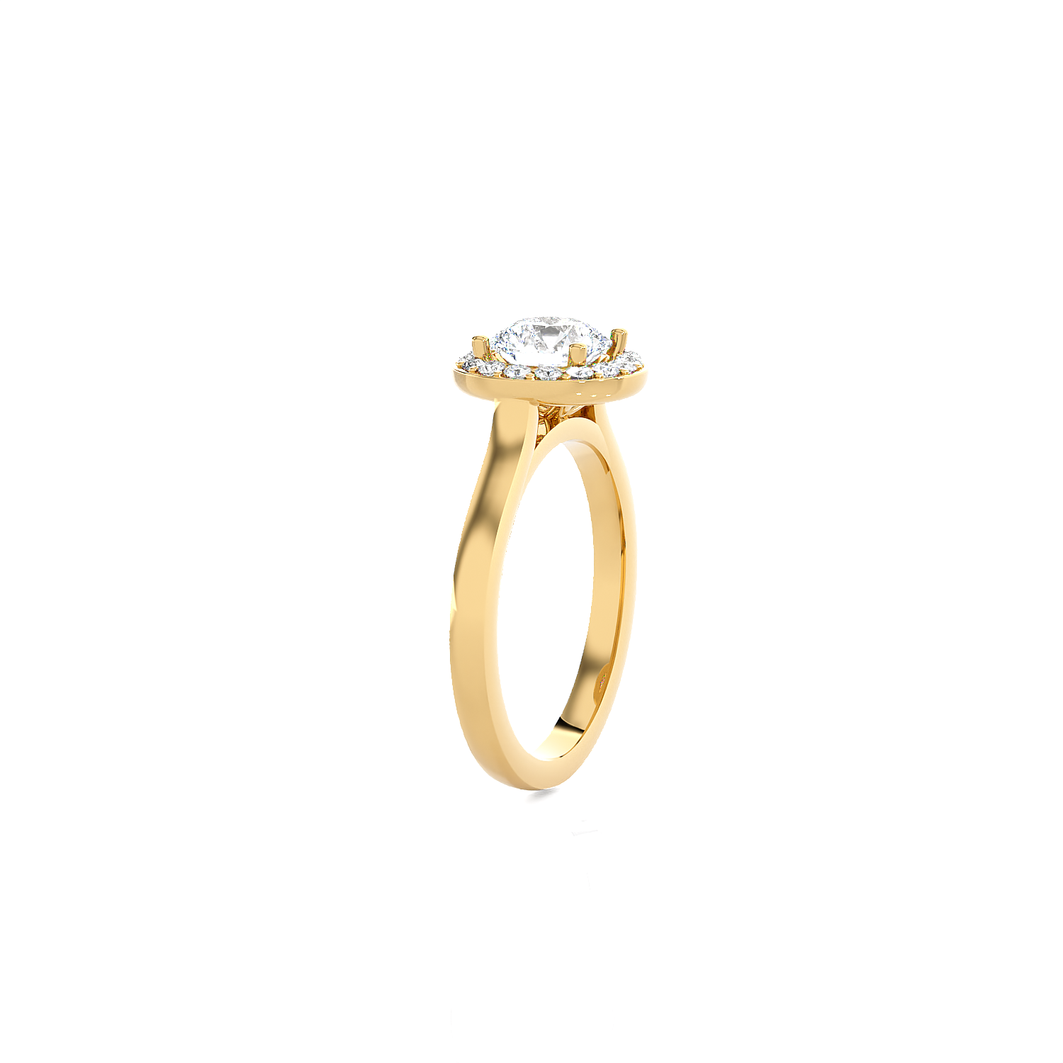 Round Lab Grown Diamond Halo Engagement Ring