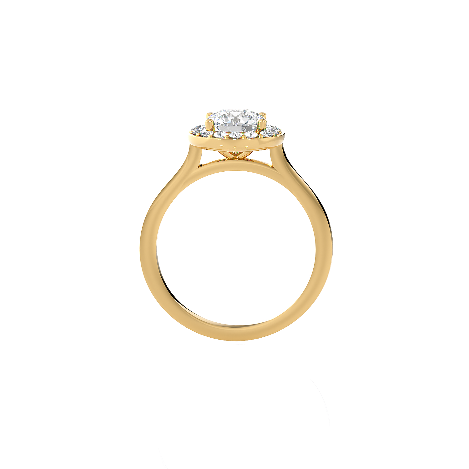 Round Lab Grown Diamond Halo Engagement Ring