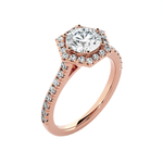 Round Lab Grown Diamond Halo Engagement Ring