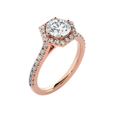 Round Lab Grown Diamond Halo Engagement Ring