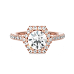 Round Lab Grown Diamond Halo Engagement Ring