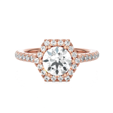 Round Lab Grown Diamond Halo Engagement Ring