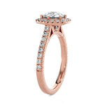 Round Lab Grown Diamond Halo Engagement Ring