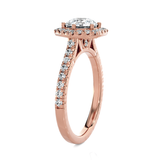 Round Lab Grown Diamond Halo Engagement Ring
