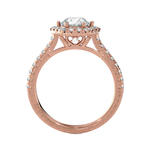 Round Lab Grown Diamond Halo Engagement Ring