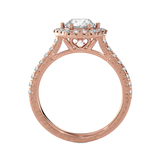 Round Lab Grown Diamond Halo Engagement Ring