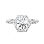 Round Lab Grown Diamond Halo Engagement Ring